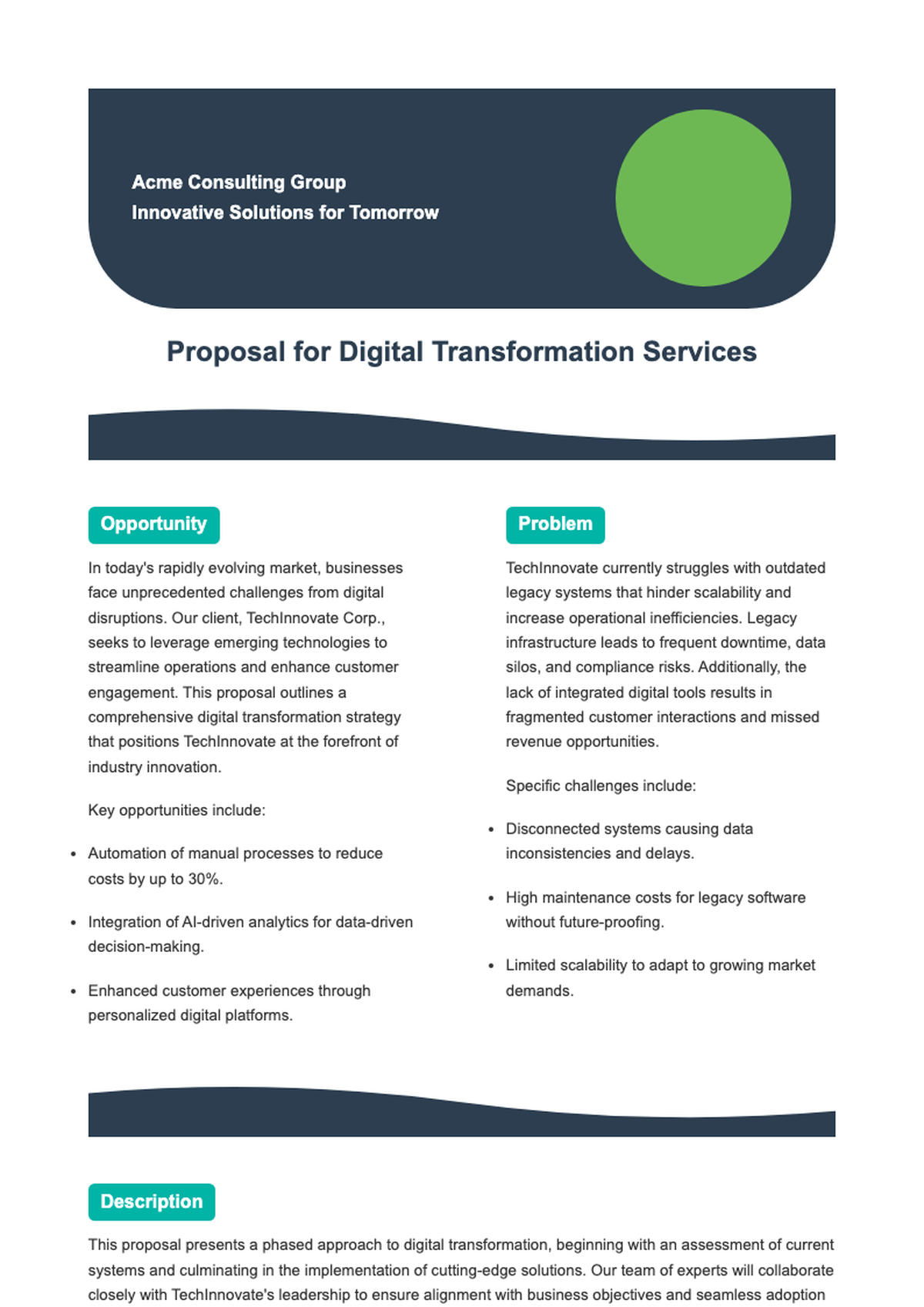 Modern business project proposal template with green and navy design_variant_3